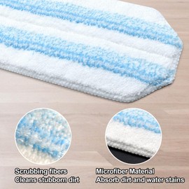 8 Pack Mop Pads Replacements Compatible with O Cedar H2prO Flat Mop System Microfiber Mop Refills for O Cedar H2pro Flat Mop,Washable & Reusable Mop Heads Replacement for Ocedar H2Pro Mop Floor Clean