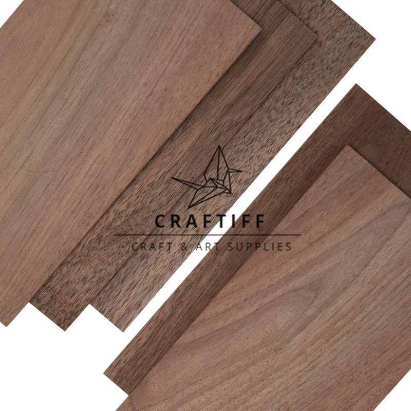 Walnut Wood Sheets Thin Lumber, Black Dark Unfinished Board for