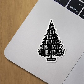 Decal Stickers of Joy Love Peace Believe Christmas Premium Indoor (No Waterproof) Vinyl Decal Stickers for Laptop Phone Accessory Helmet Car Window Mug Tuber Cup Door Wall Decoration ANDVER30g786bBL
