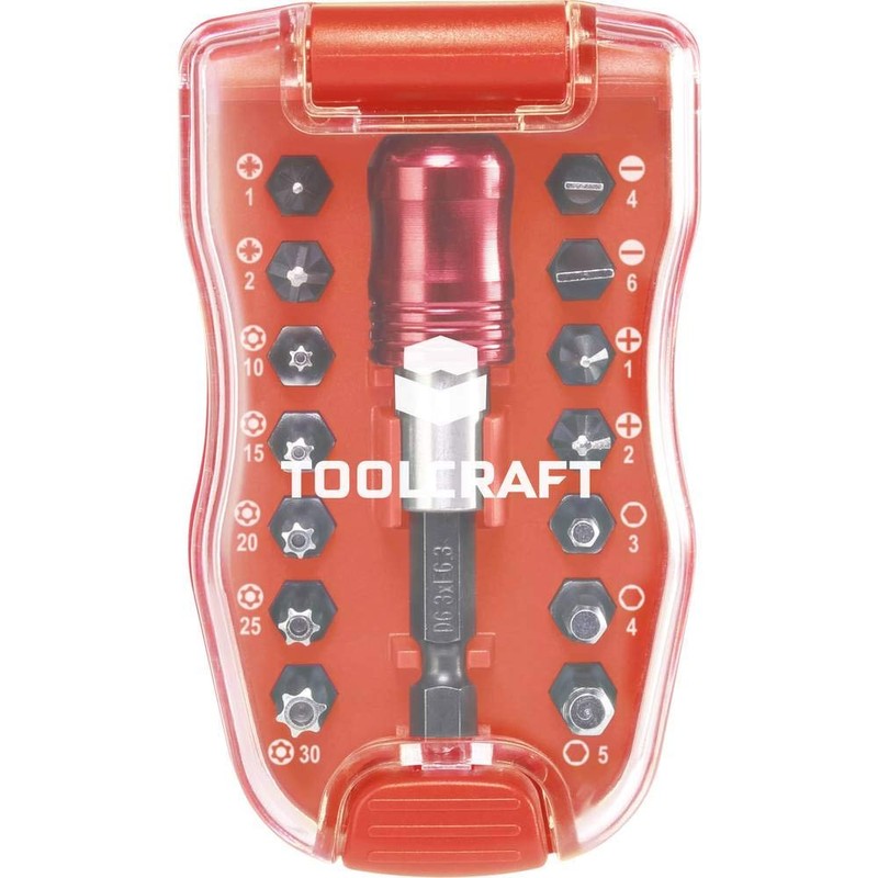 TOOLCRAFT TO-6623460 Bit Set 15-Piece Phillips Pozidriv Inner Hexagonal Round