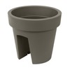 Hanging balcony box Lofly Railing 25 cm diameter, grey colour