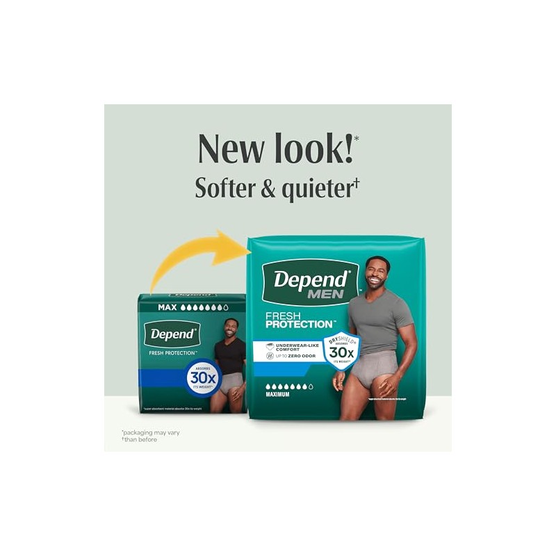 Depend Fit-Flex - Ropa interior de incontinencia para adultos, desechable,
