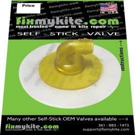 FixMyKite Self Stick CORE Kites One Pump Kite Bladder Repair Valve - Yellow