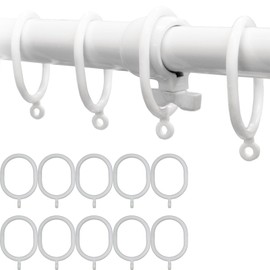 Dreamwear WJ-PR1WH Curtain Ring, Tension Rod (for Thick Pole and Tension Rod with Screws), Inner Diameter Width 1.6 x Height 2.0 inches (40 x 52 mm), Set of 10, Ring Runner, White