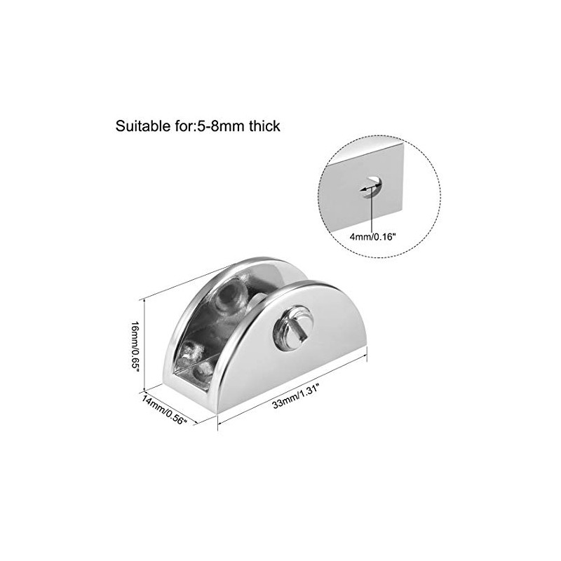 Sourcingmap Glass Shelf Brackets Zinc Alloy Clamp Clip Holder Half