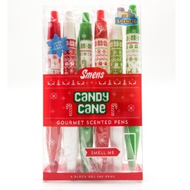 Holiday Smens - Candy Cane Scented Gel Pens 6 Count, Stocking Stuffer Gifts for Kids School Supplies Party Favors Classroom Reward