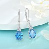 Inpasne Oval Aquamarine Dangle Drop Earrings for Women 925 Sterling