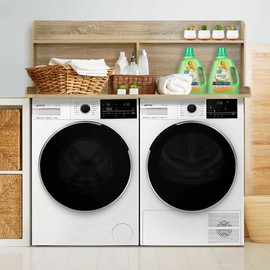 Royxen Laundry Countertop with 20" Shelf Universal Fit, Washer and Dryer Countertop with Storage Space, Laundry Room Storage (White Oak)