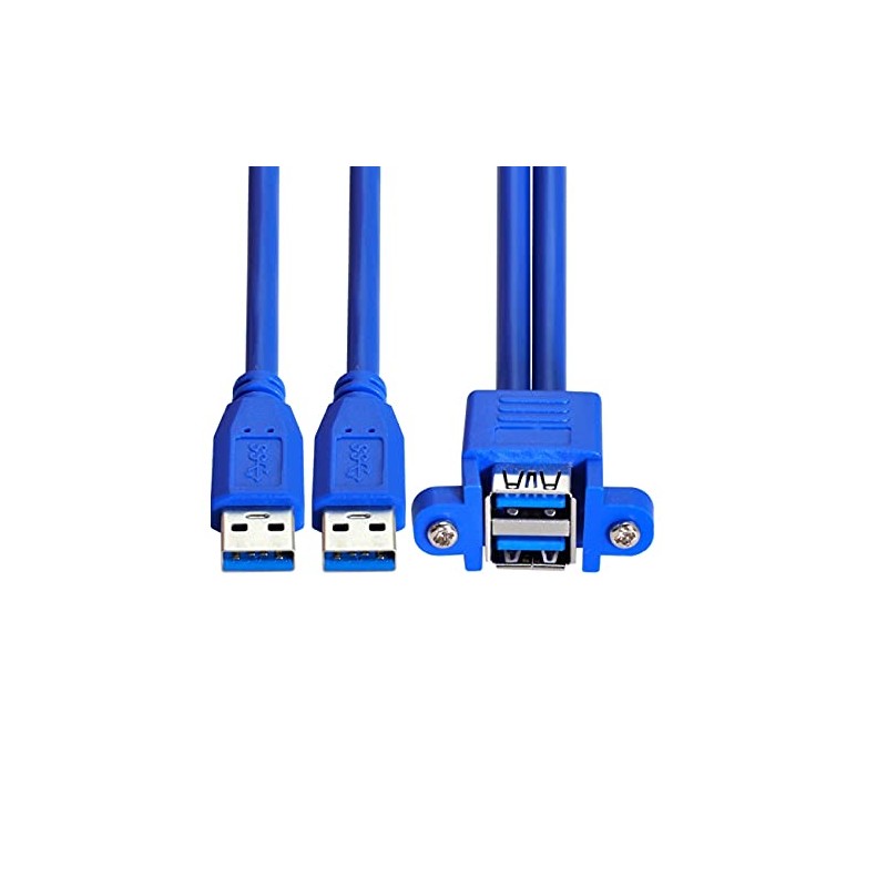 Cablecc Combo Dual USB 3.0 macho a hembra apilable 50
