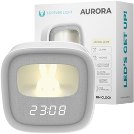 Pure FNL-06 Aurora LED Night Alarm Clock Square White Forever Light