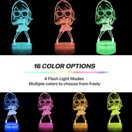 3D Night Light,Singer Merch Lamp Night for Fans 16 Color Changing Light with Remote,Room Decor Night Light Gift for Teens Music Lover Boys Girls Christmas Birthday (MMYD-TW)