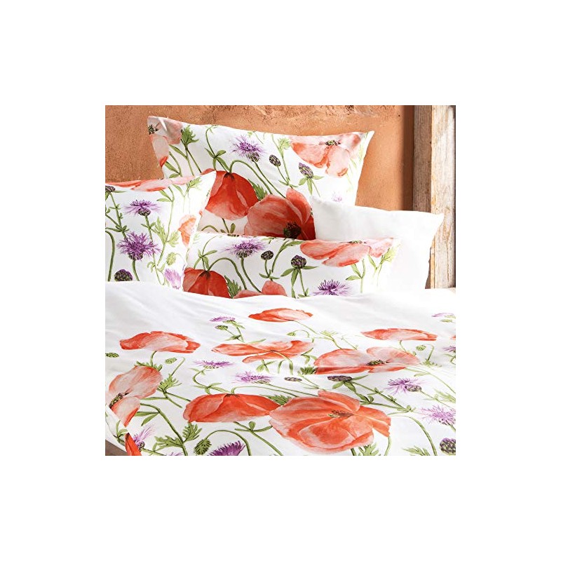 Erwin Müller Maco Satin Cushion Cover Orange / White Size