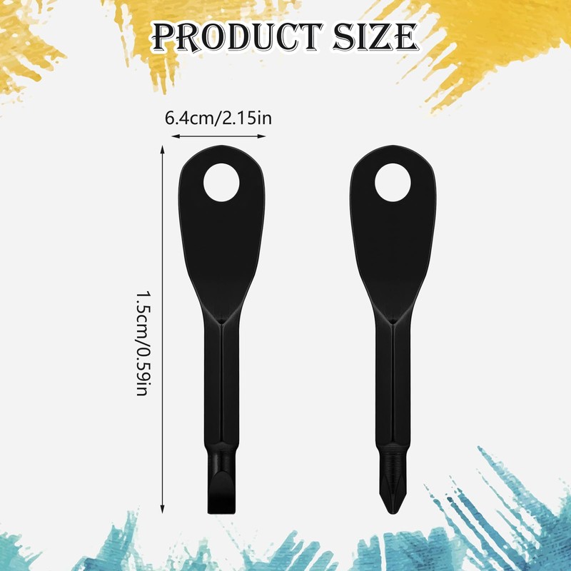 Amaxiu Mini Screwdriver Keychain, 2 Pieces Portable Phillips Flathead Screwdriver