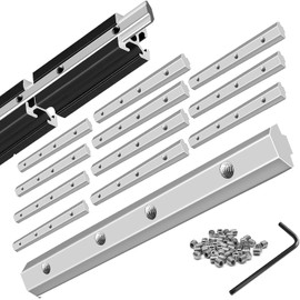 iMetrx 12 PSC 2020 Straight Line Inside Connector Corner Bracket Joint Plate Silver 20x20 Hardware T-Slotted Accessories V-Slot with Screws for 3D Printer Accessories 20x20 Aluminum Profile