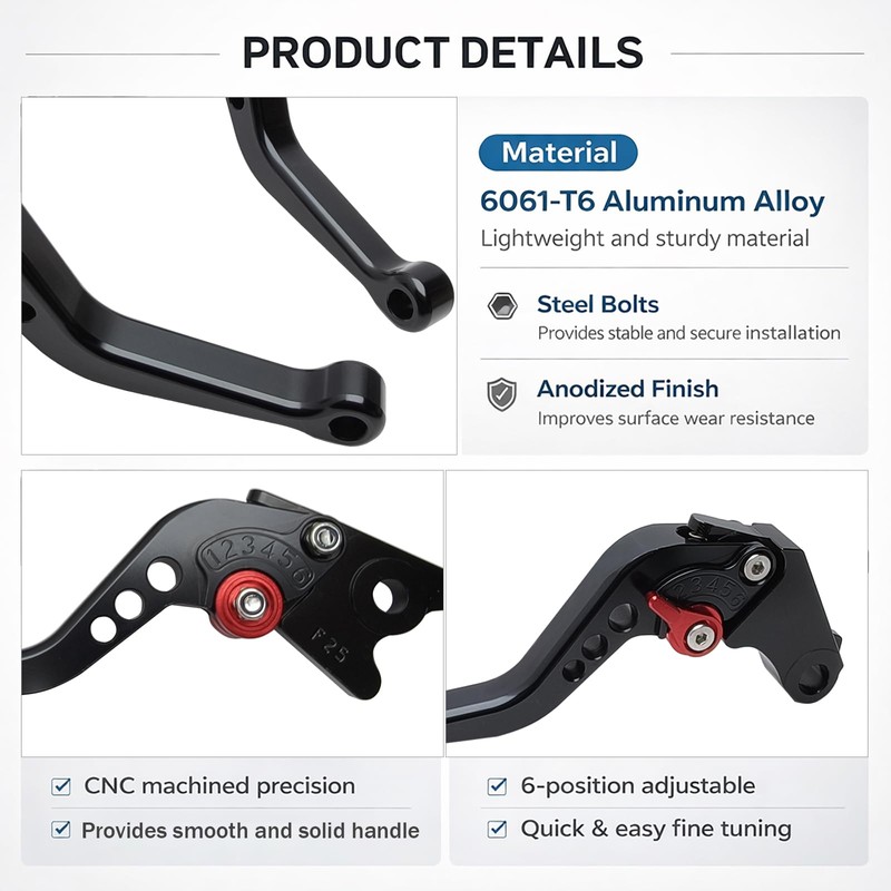 Adjustable Short Levers Replacement for ZX4R ZX4RR ZX-4RR 23-25