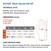 KAYGO Thin Work Gloves PU Coated 12 Pairs, KG15P, Nylon