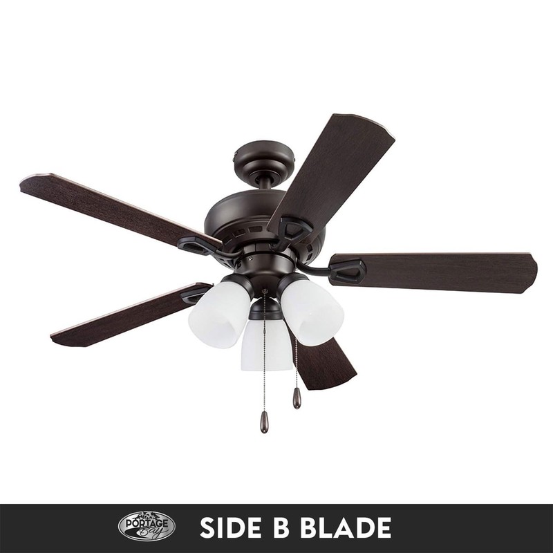 Portage Bay 51442 Miller Park Ceiling Fan, 44, Bronze