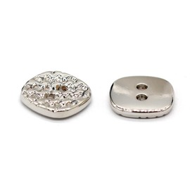 USOSOU - Camisa cuadrada pequeña de 10 mm, 20 unidades, 2 agujeros, botones de metal dorado para ropa, blusa de moda, vestido, decoraciones hechas a mano, manualidades (0.4 x 0.3 pulgadas) (blanco)