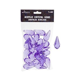 Mega Crafts 1/2 lb Acrylic Tear Drops Lavender, Plastic Glass Gems for Arts & Crafts, Vase Fillers & Table Scatters, Decoration Stones, Shiny Pebbles