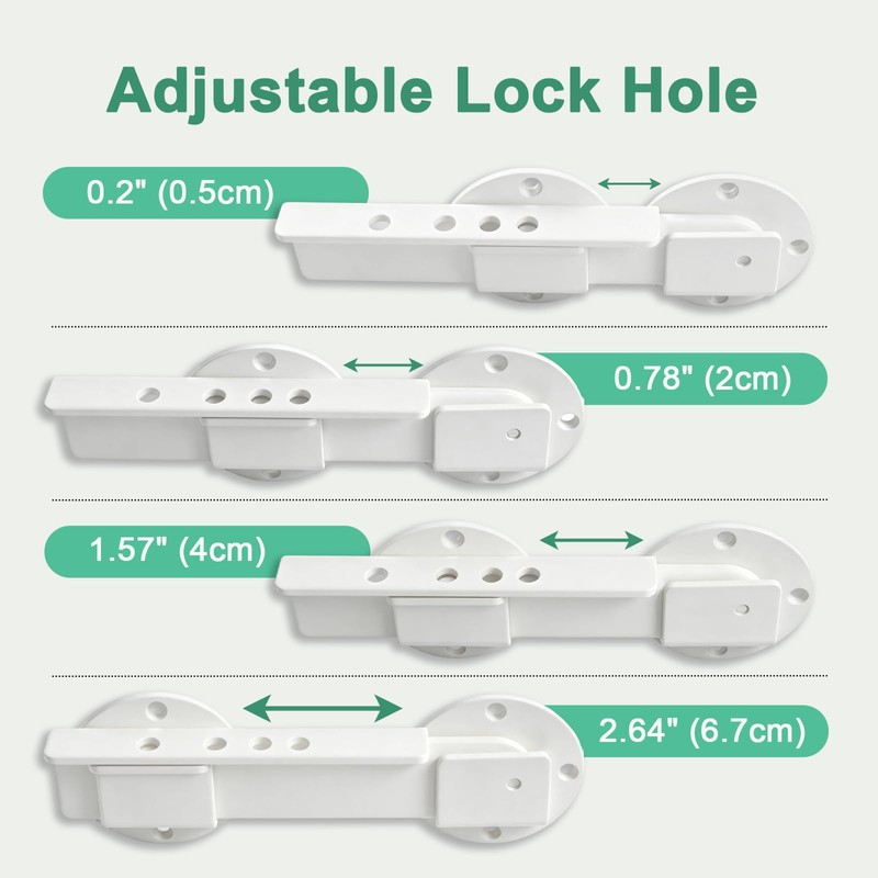 2 Pack 9" Flip Gate Latch Lock with Padlock Hole,Matte