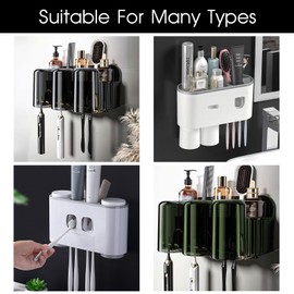 Upgraded Sturdy Adhesive Stickers, Toothbrush Holders, Won't Fall Off Traceless Adhesive Strip,Tooth Brushing Holder, Toothbrush Holder Wall Mounted, (StickerPlus+)