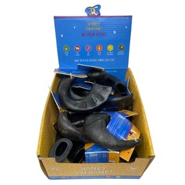 Honey I'm Home, Medium Buffalo Horn Hard Dog Chew, 15 Piece Bulk Box - All Natural, Free Range, Healthy, Grain Free & Honey Coated