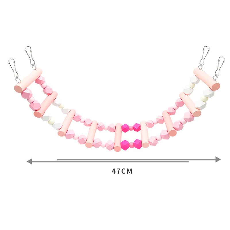 Bird Ladder Bridge Hanging Wooden Parrot Swing Bridge for Bird