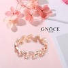 GNOCE Rose Gold Women's Band Rings Leaf Wrap Ring Bands
