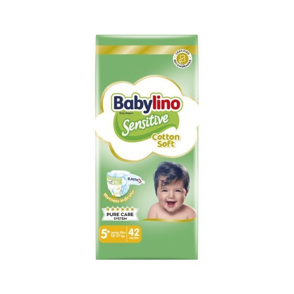 Babylino Sensitive Cotton Soft No5+ (12-17 Kg), 42pcs