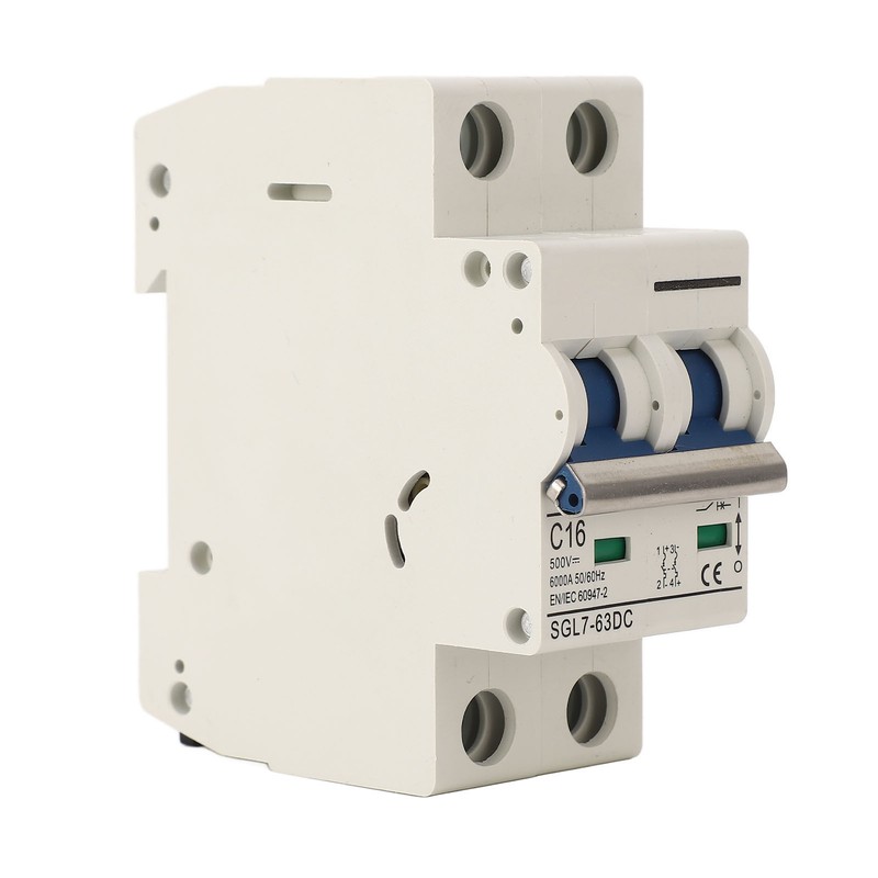 DC Circuit Breaker 2P 16A Overload Protection DIN Rail Mount