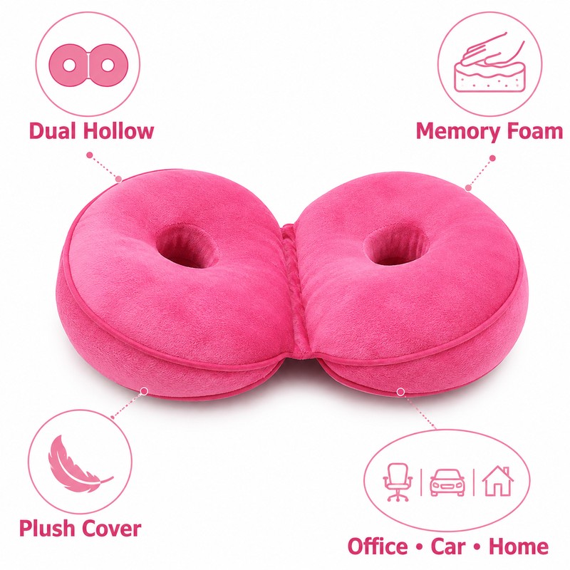 Dual Comfort Memory Foam Seat Cushion – Double Hollow Pelvic