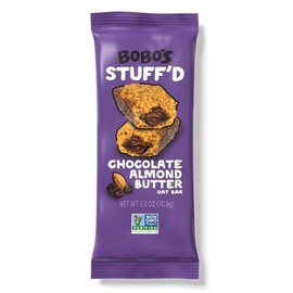 Bobo’s Stuff’d Oat Bar, Chocolate Almond Nut Butter, 2.5 Oz. Bar (12 pack), Whole Grain Snack & Protein Bar. Great Tasting & On-The-Go-Snack. Gluten Free, Non-GMO, Vegan, Kosher, and Soy Free.