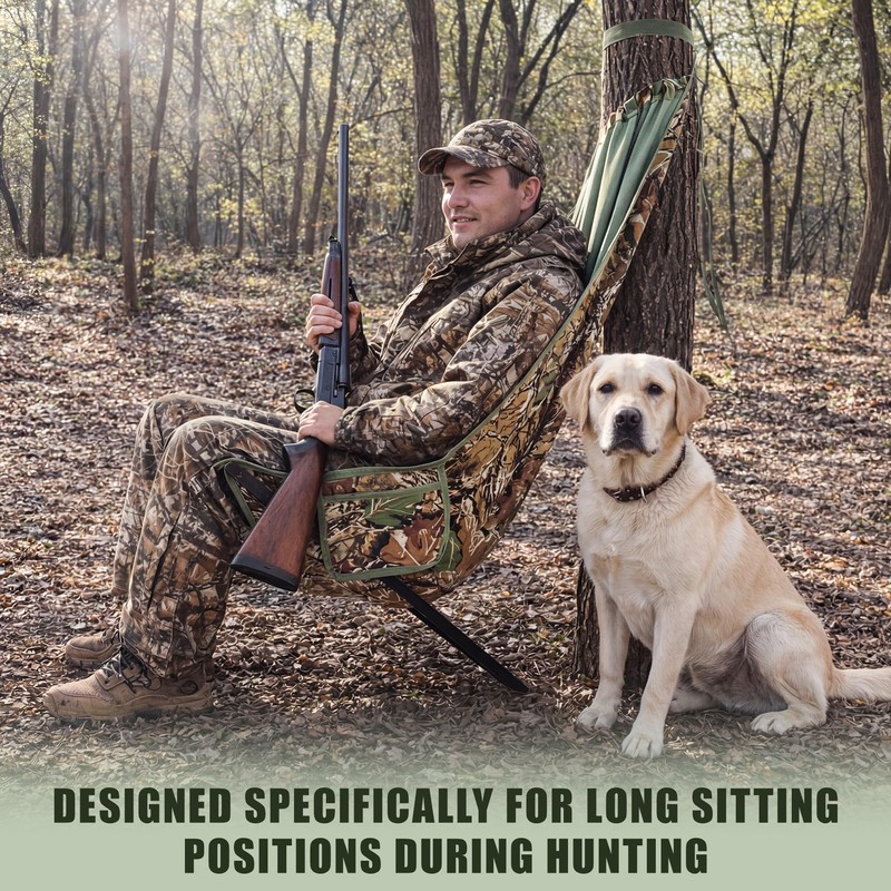 Outdoor Low-Profile Hunting Chair，Camping Chair，Camo Hangs on Any Tree