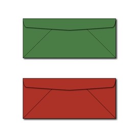 Red & Green #10 Envelope Holiday Pack - 50 Envelopes Total (25 of Each Color) - Perfect for Seasonal Invites & Gifts!