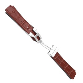 JETHENG Men's Leather Strap Compatible for 25mm Hublot Big Bang Series Ladies outdoor work waterproof watch band wrist strap with buckle, Brown Band