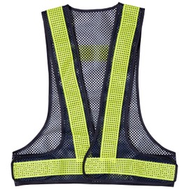 TRUSCO TMV-BY Mesh Safety Vest Navy Blue/Yellow Reflective
