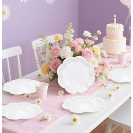 SietDESEO 50 Pieces White Paper Plates 7 Inch