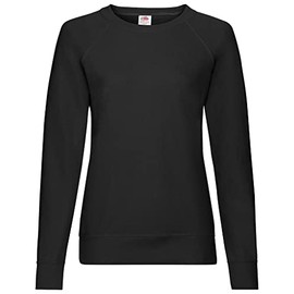 Fruit of the Loom Women's Fit Lightweight Raglan Sweatshirt Black XS