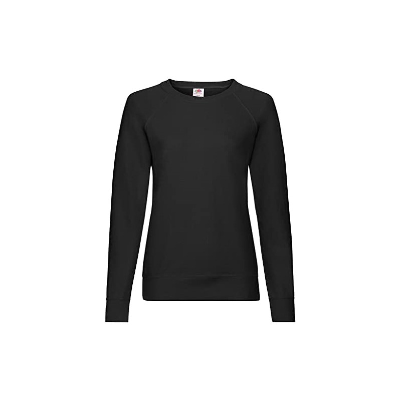 Fruit of the Loom Women's Fit Lightweight Raglan Sweatshirt Black