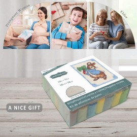 ROCKY&CHAO Latch Hook Rug Kits Carpet Embroidery Set Crochet Canvas Pattern Needlework Crafts for Kids & Adults Beginners, 20x15 Inches