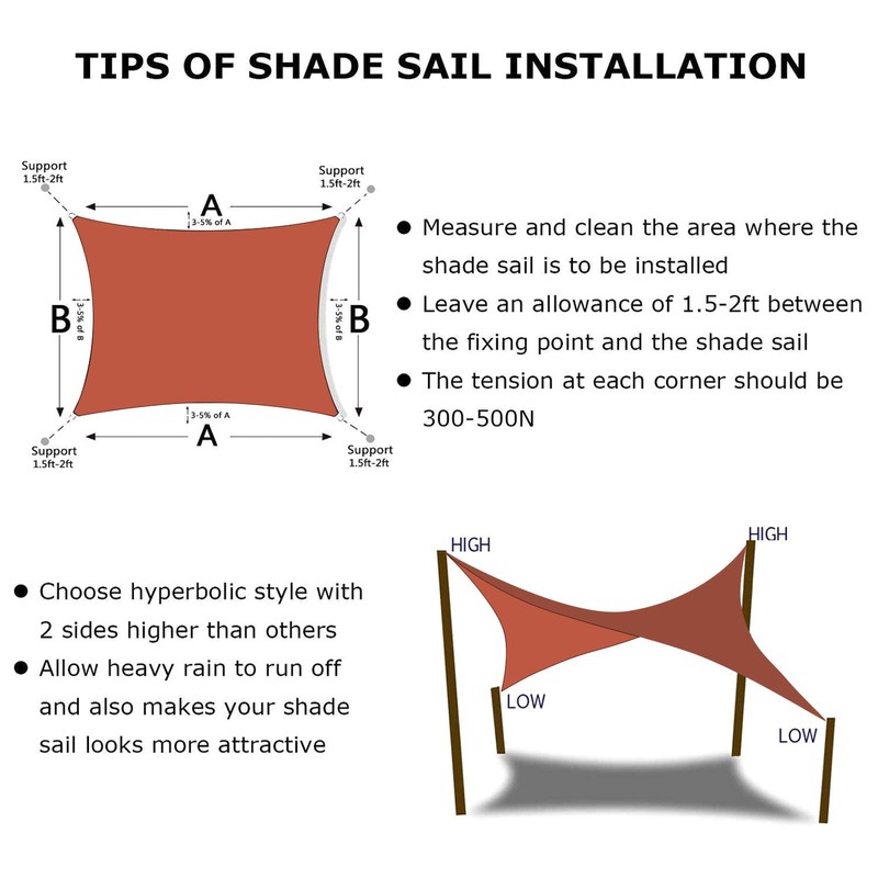 KANAGAWA Sun Shade Sail 10'x13' Rust Red Rectangle UV Block