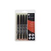 Manuscript Pen MM6409 Italic Marker, Assorted, Black, 4-Pack
