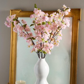 QVC Set of 5 38" Cherry Blossom Stems by Valerie - Color: Pink