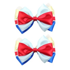 4.5 Inch Toy Hair Bow Clips - 2Pcs Cute Cartoon Creative Birthday Party Dress Up Accessories for Little Kids Girls (Snow White)