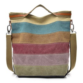 ABLE Cavans Shoulder Bag Casual Messenger Crossbody Bags, 5-canvas Multicolor, 11.8inches