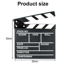 Film Flap, Director Flap, Film Director Shingle Plate, Director Flap Synchronous Flap Clapper Board, Slate Photography, Video, TV Cut Action Scene, Acrylic Clapper Board Props, Film Props, 20 x 20 cm