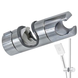 Adjustable Shower Head Holder for Slide Bar,Universal 18-25MM O.D. Rail Head Bracket Holder for Slide Bar Slider Clamp Bathroom Replacement 360° Swivel Sprayer Holder,Plated