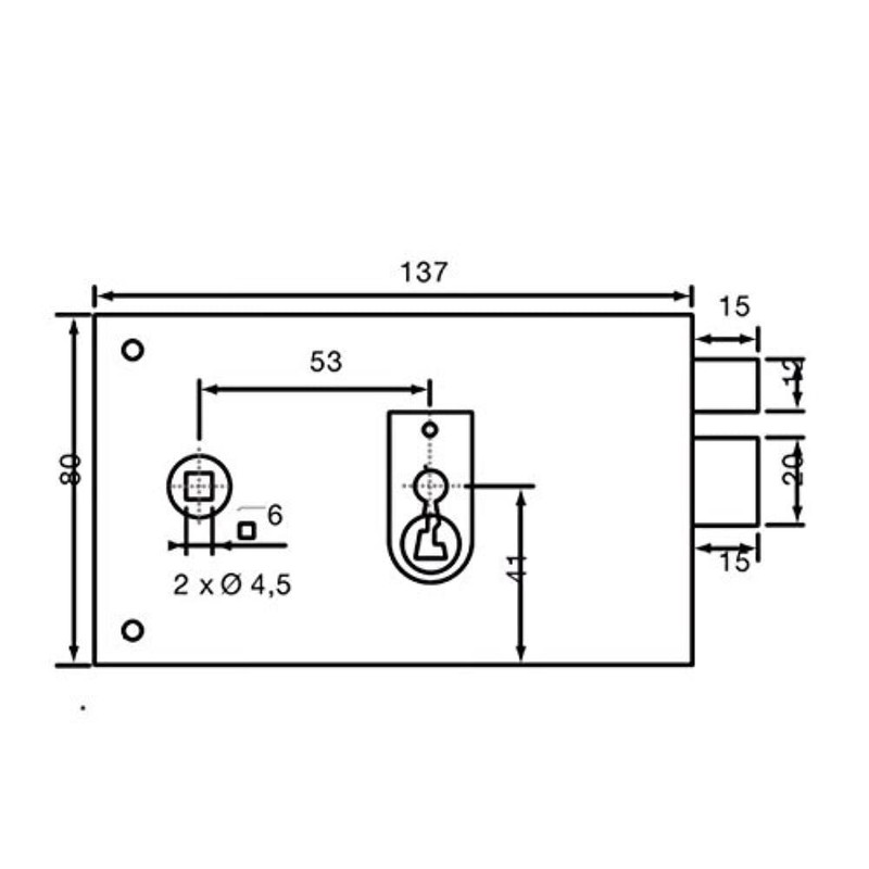 Yale YAH36D Horizontal Wall Lock with Whip, 2 Keys provided,
