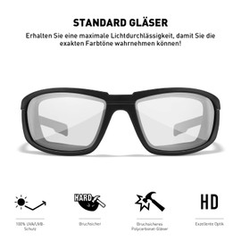 Wiley X Unisex's Wx Boss Sunglasses, Matte Black/Clear, Medium/Large