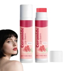 2PCS Nicotinamide Tinted Lip Balm with SPF 50PA+++,Watermelon Tinted Lip Balm,Hydrating Lipstick,Plumping Lip Gloss,Moisturizing Tint-ed L-ip Balm,Lip sunscreen,Spf Lip Gloss,Ko/jic Acid Tinted